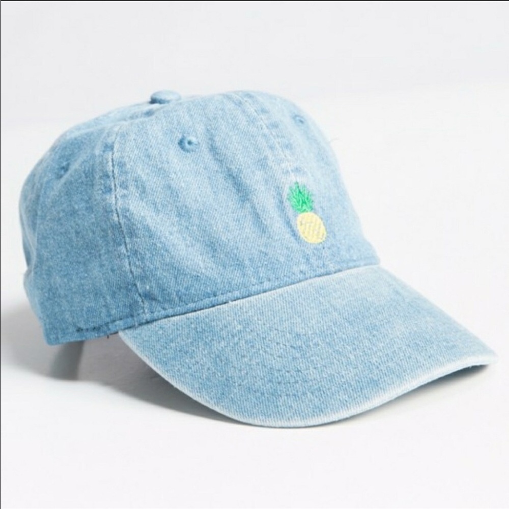 🌼NEW🌼 Pineapple Embroidered Denim Baseball Cap! - Picture 6 of 6